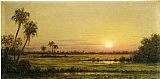 Martin Johnson Heade Canvas Paintings - Sunset in Florida